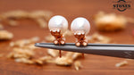 Load image into Gallery viewer, PEARL DIAMOND EAR STUDS
