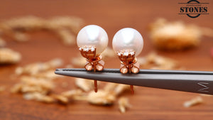 PEARL DIAMOND EAR STUDS